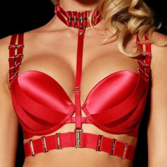 Honey Birdette Samantha Red Bra 32B - Picture 1 of 3